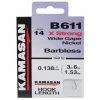 Kamasan B611 - X Strong Wide Gape Nickel Hooks To Nylon Barbless