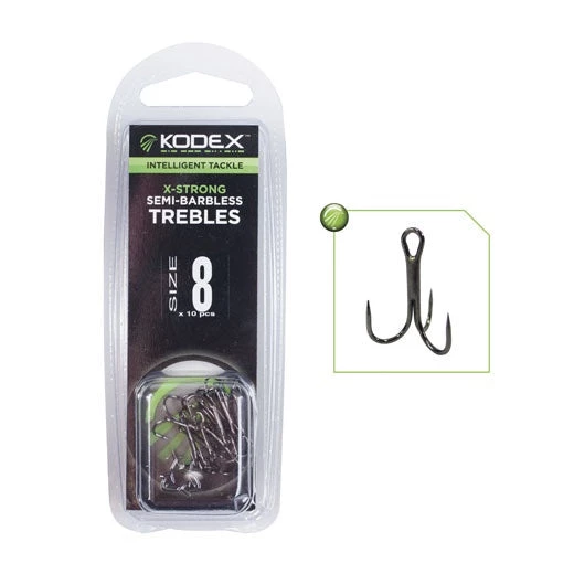 Kodex X-Strong Semi-Barbless Trebles 3 Kodex X-Strong Semi-Barbless Trebles