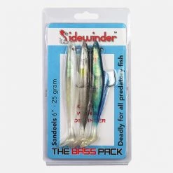 Sidewinder 'The Bass Pack' Sandeels Soft Baits 5 Sidewinder 'The Bass Pack' Sandeels Soft Baits