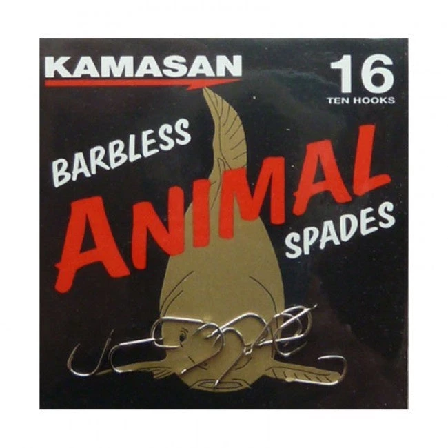 Kamasan Animal Spade Barbless Hooks Coarse/Carp 3 Kamasan Animal Spade Barbless Hooks Coarse/Carp
