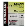 Kamasan B511 - Wide Gape Nickel Hooks To Nylon Barbed